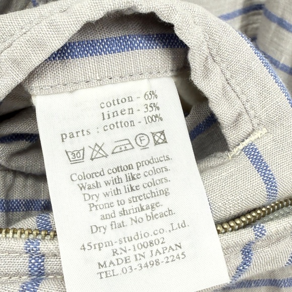 45rpm Umii908 Striped Linen Jacket - Picture 4 of 5